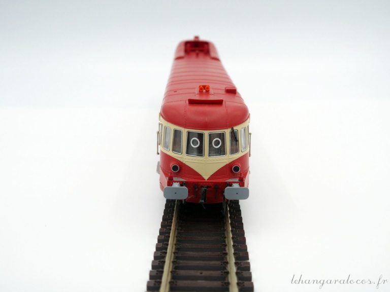 train HO autorail marque AS ref.M007 ABJ3 décodeur DCC patiné toit rouge